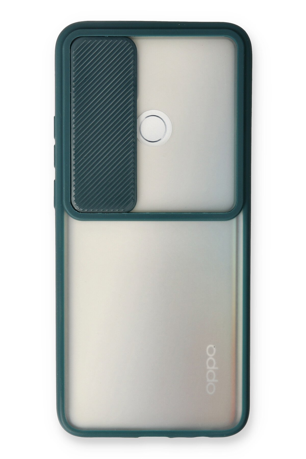 Newface Oppo A15 Kılıf Palm Buzlu Kamera Sürgülü Silikon - Yeşil