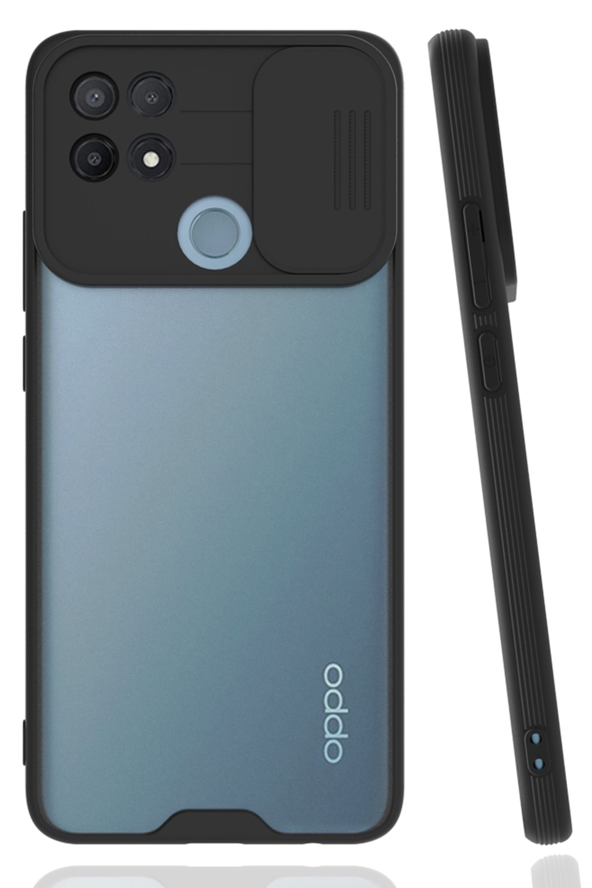 Newface Oppo A15S Kılıf Gros Yüzüklü Silikon - Mavi