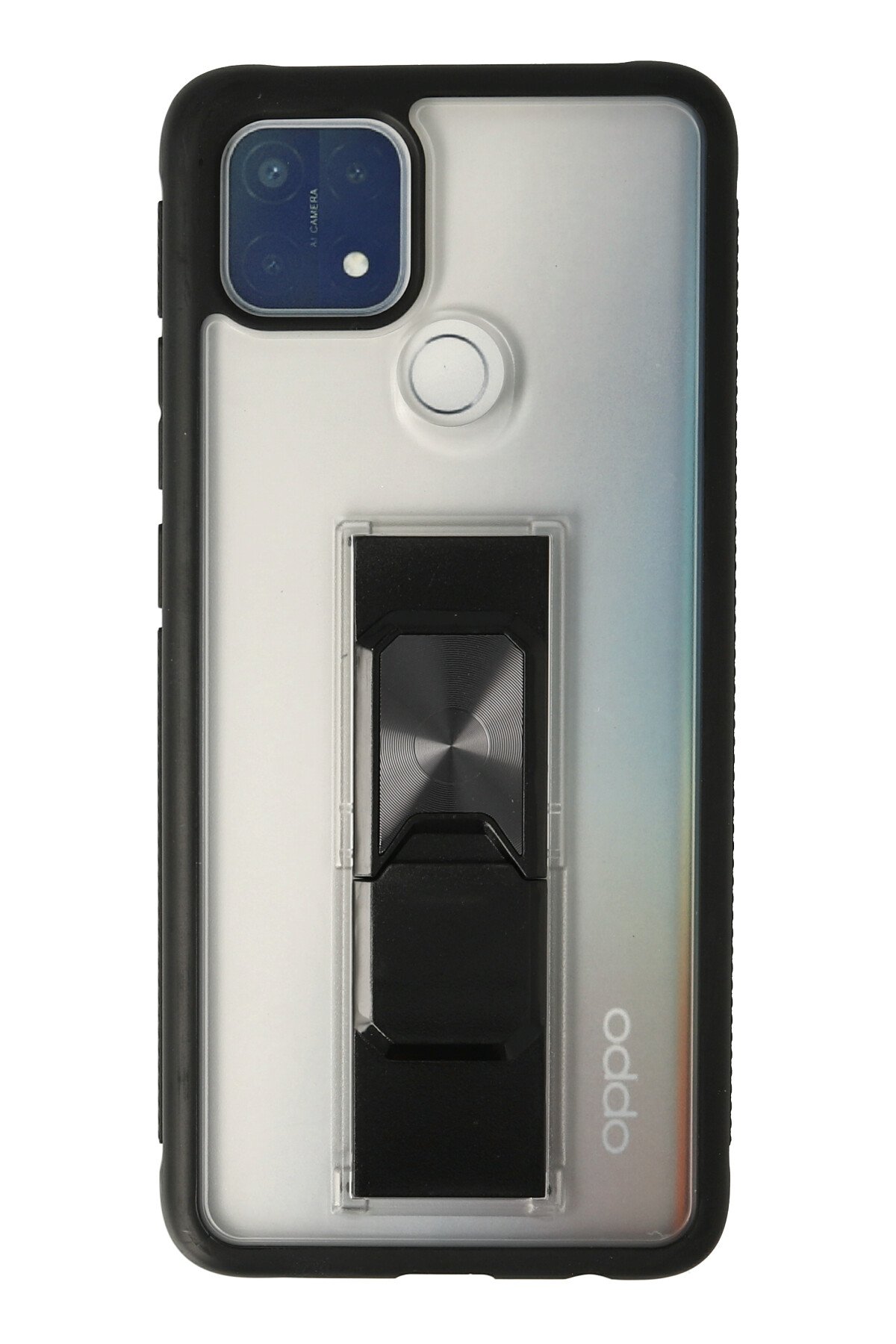 Newface Oppo A15S Kılıf Pars Lens Yüzüklü Silikon - Lacivert