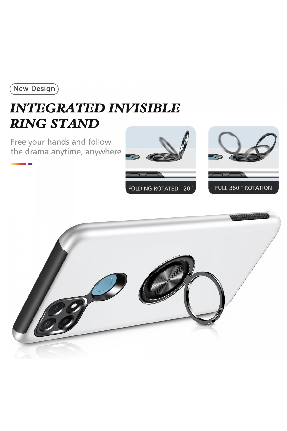 Newface Oppo A15S Kılıf Nano içi Kadife Silikon - Siyah