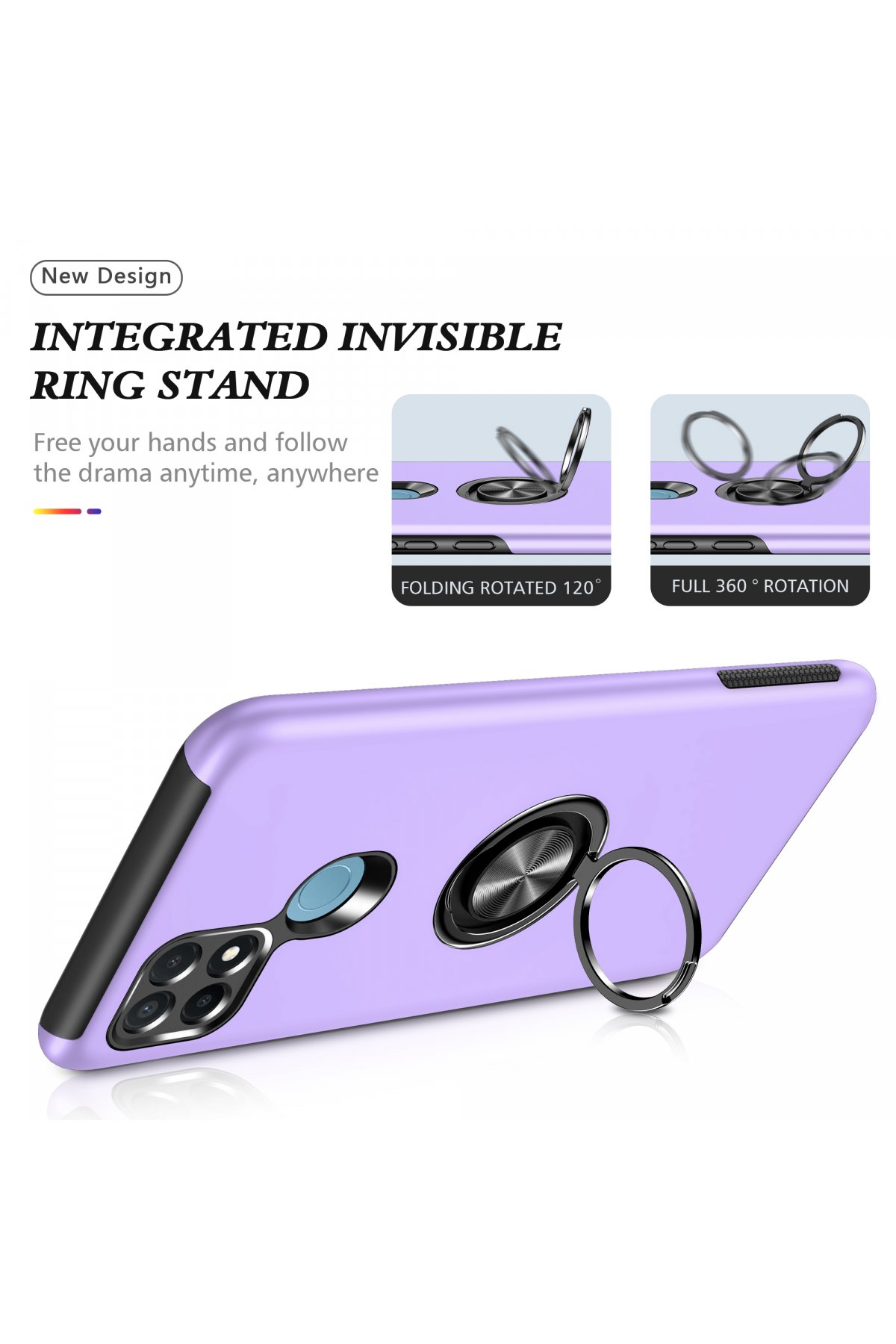 Newface Oppo A15S Kılıf Platin Silikon - Lila