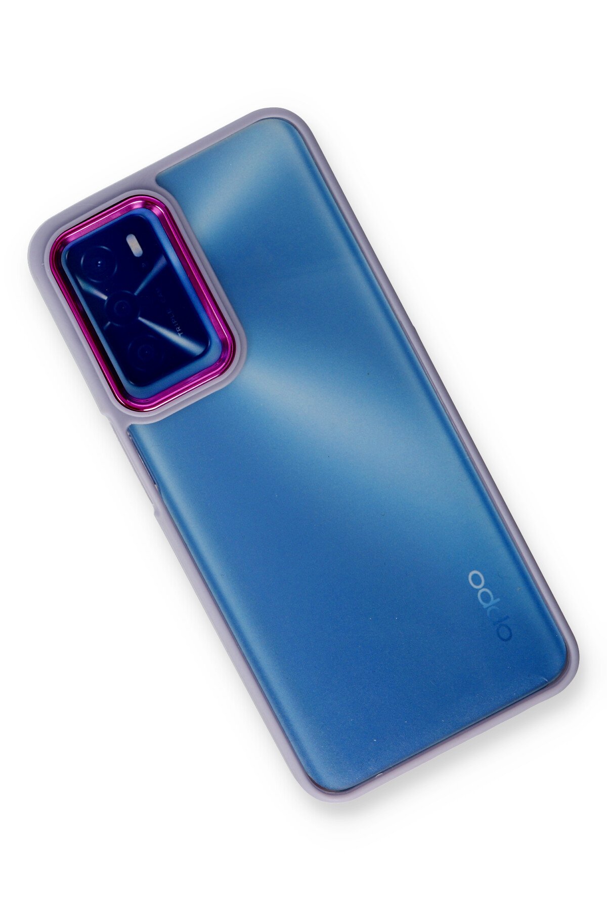 Newface Oppo A16 Kılıf Montreal Yüzüklü Silikon Kapak - Buz Mavi