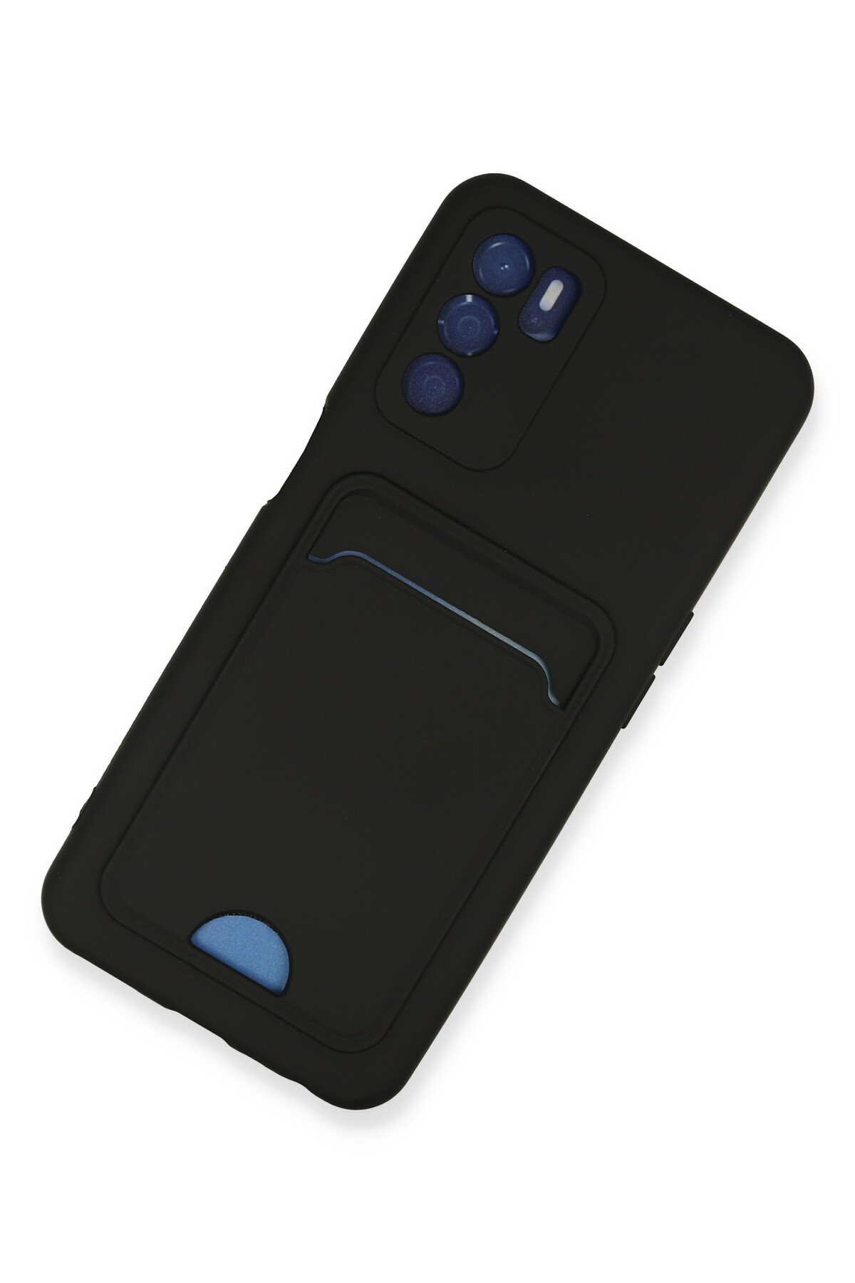 Newface Oppo A16 Kılıf Zuma Kartvizitli Yüzüklü Silikon - Lacivert
