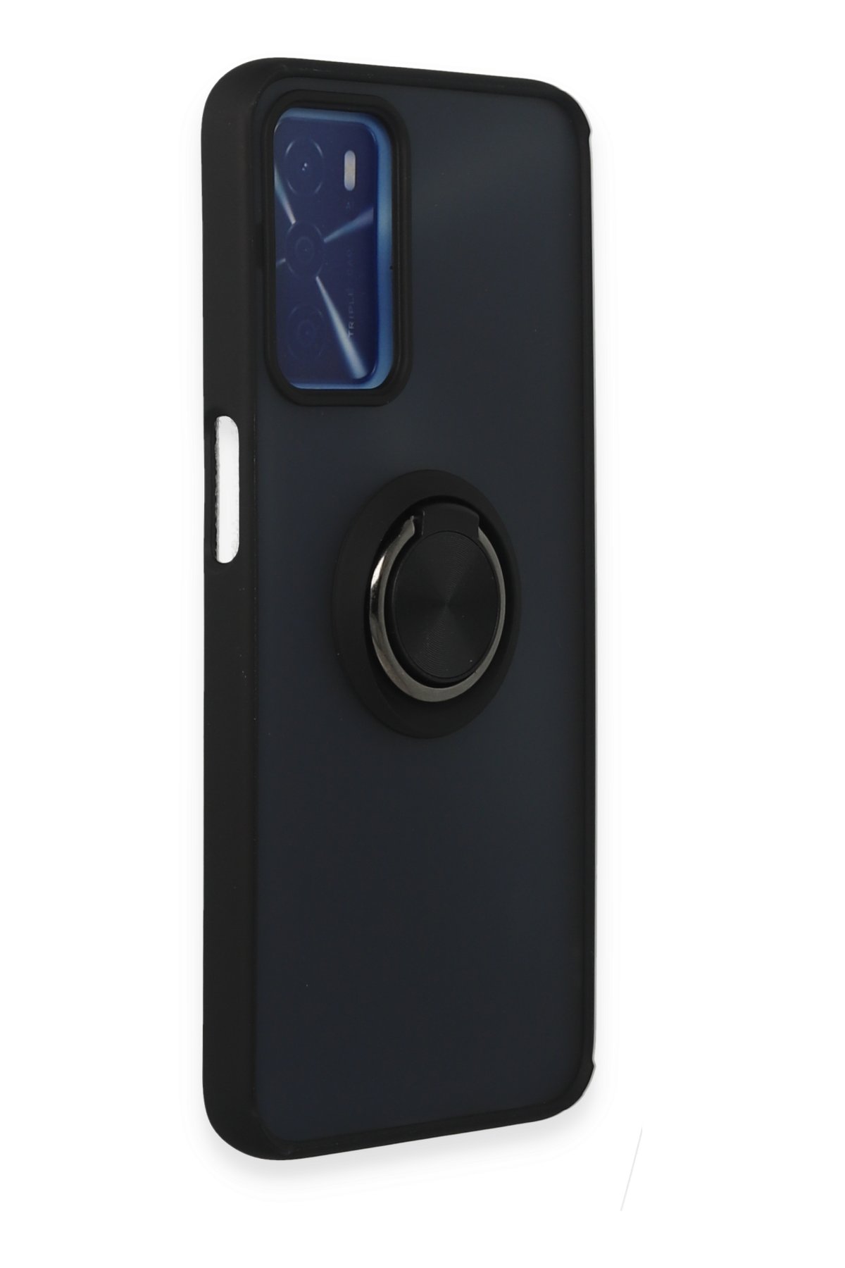 Newface Oppo A16 Kılıf Pars Lens Yüzüklü Silikon - Siyah