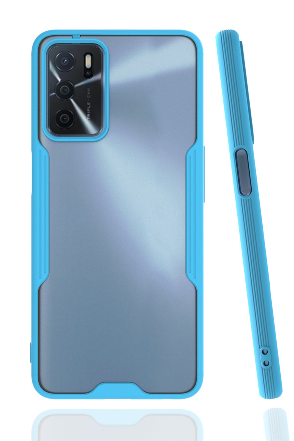 Newface Oppo A16 Kılıf Palm Buzlu Kamera Sürgülü Silikon - Sarı