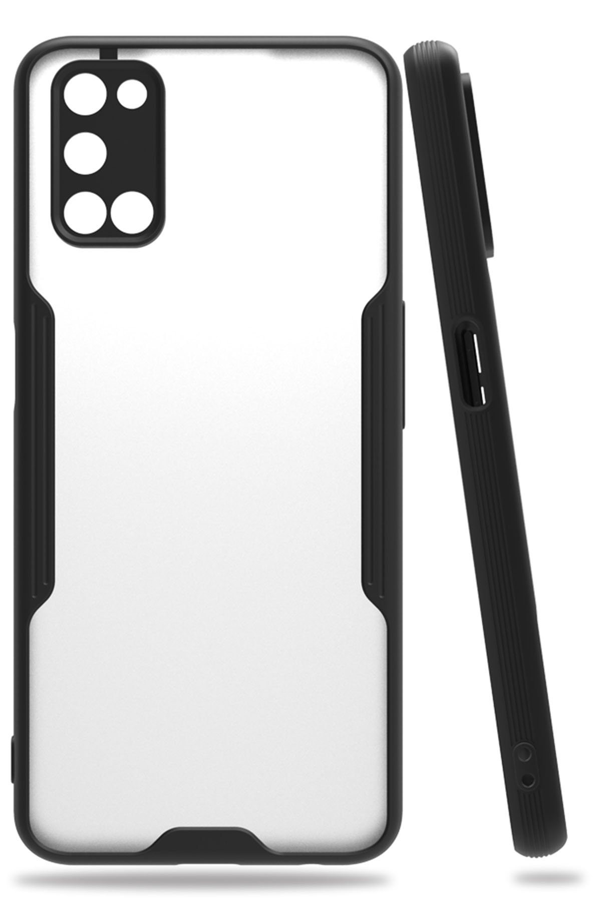 Newface Oppo A52 Kılıf Auto Focus Karbon Kapak - Kahverengi
