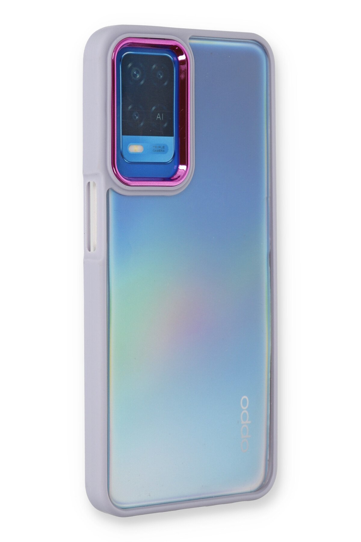 Newface Oppo A54 4G Kılıf Glass Kapak - Bordo