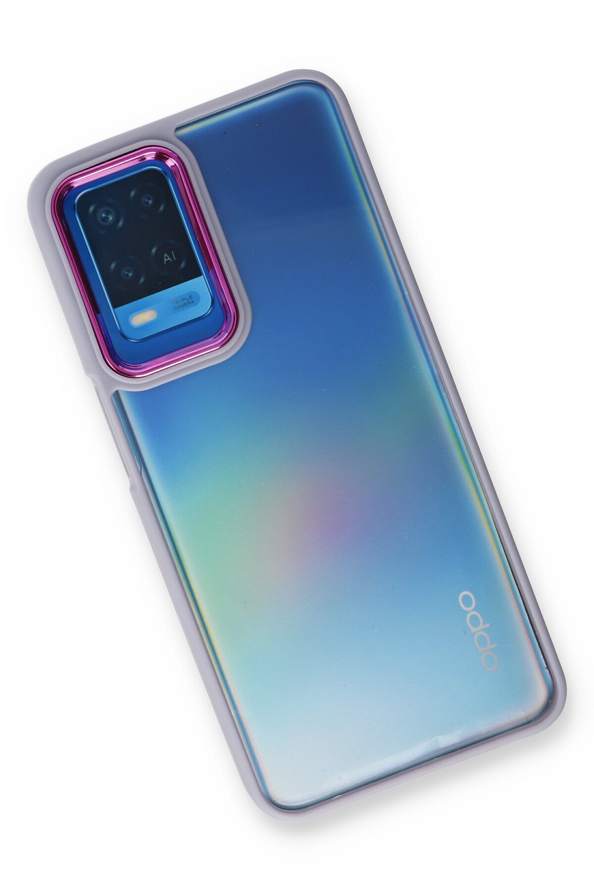 Newface Oppo A54 4G Kılıf Glass Kapak - Bordo