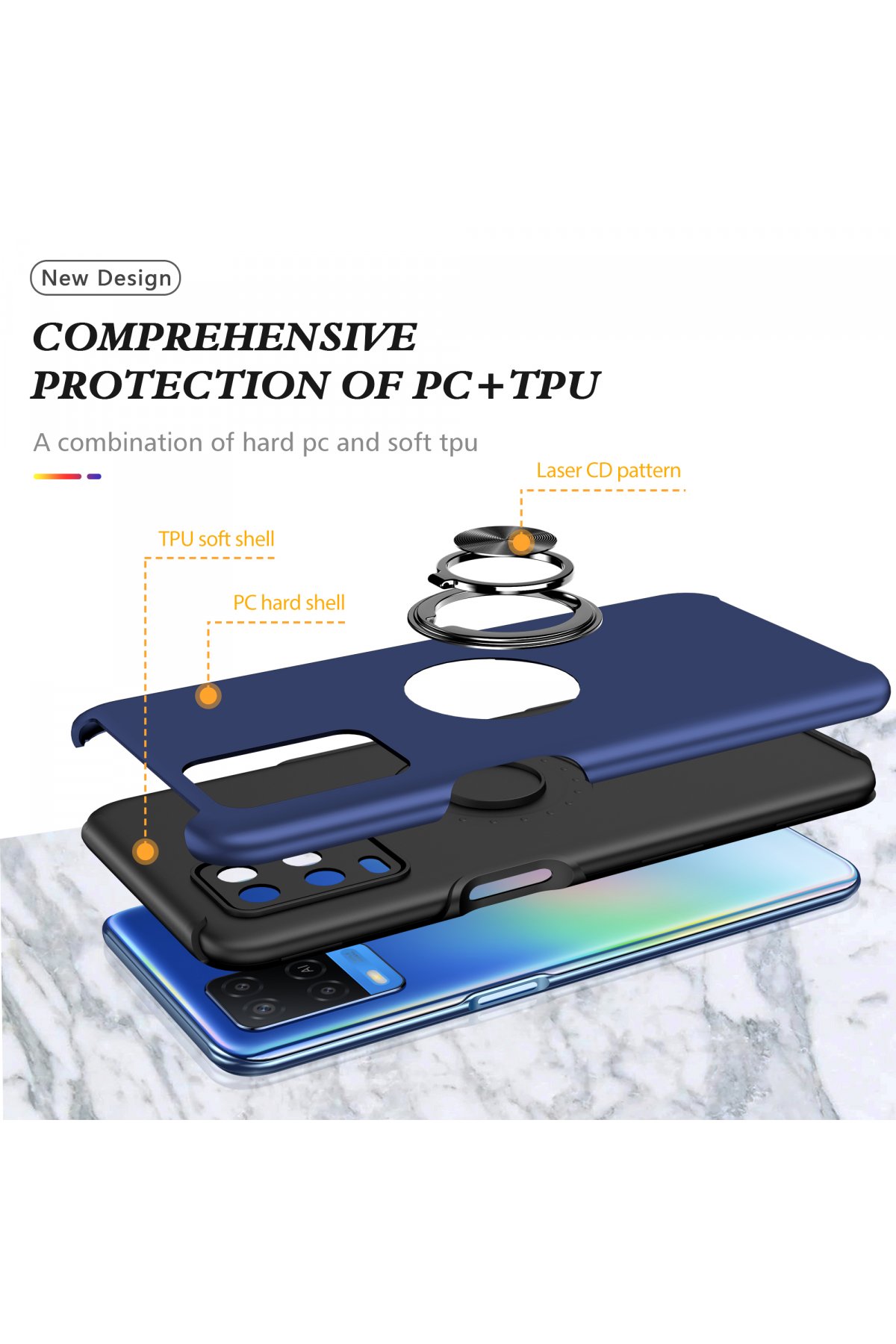 Newface Oppo A54 4G Kılıf Color Lens Silikon - Pudra