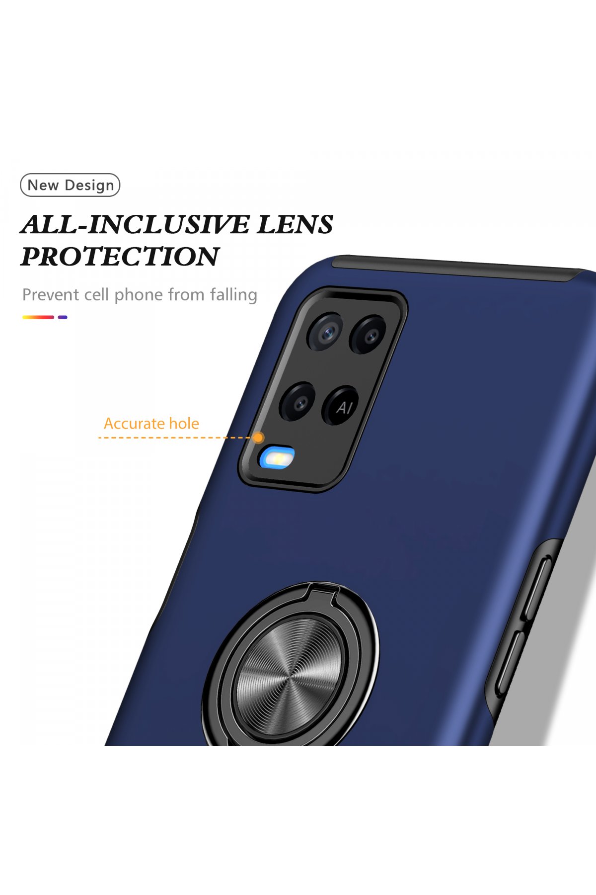 Newface Oppo A54 4G Kılıf Color Lens Silikon - Pudra