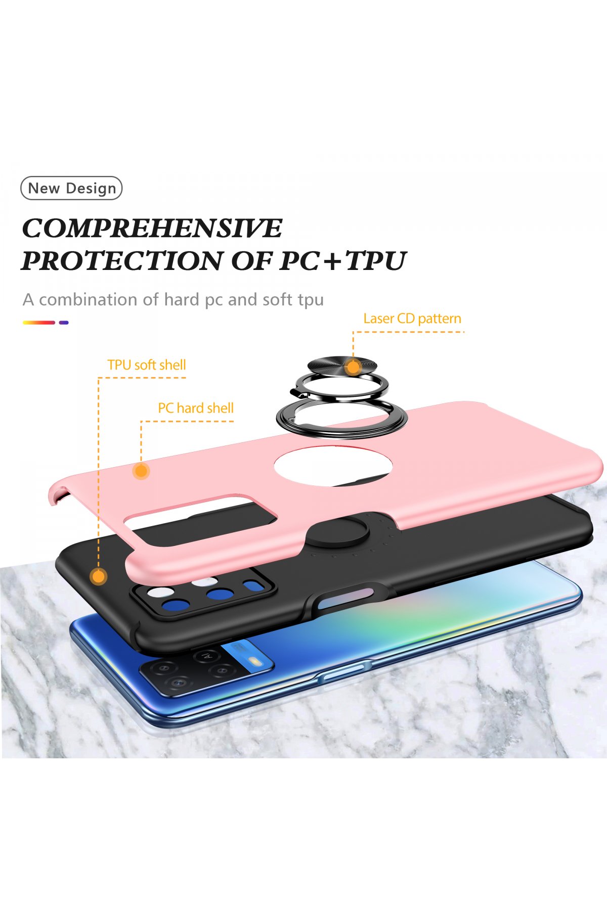 Newface Oppo A54 4G Kılıf Montreal Silikon Kapak - Mor