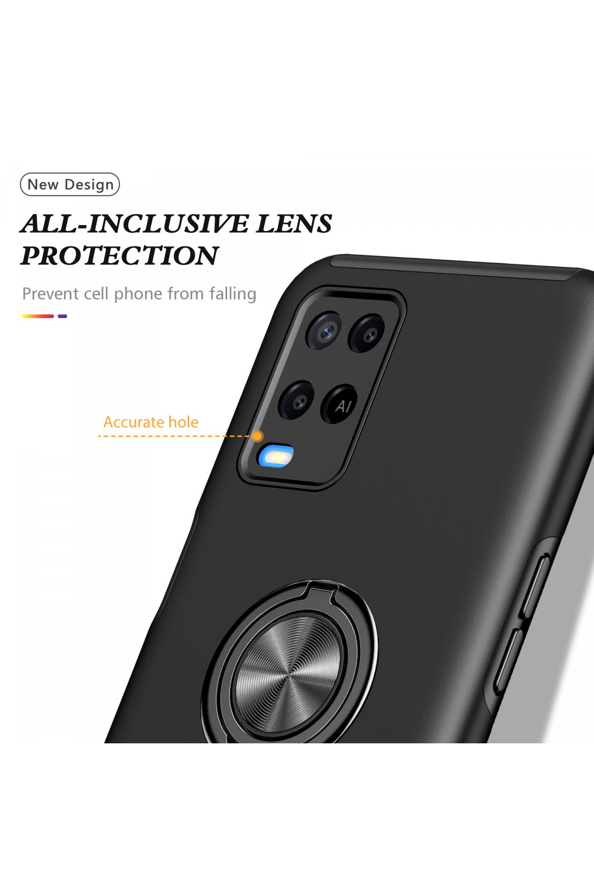 Newface Oppo A54 4G Kılıf Color Lens Silikon - Pudra