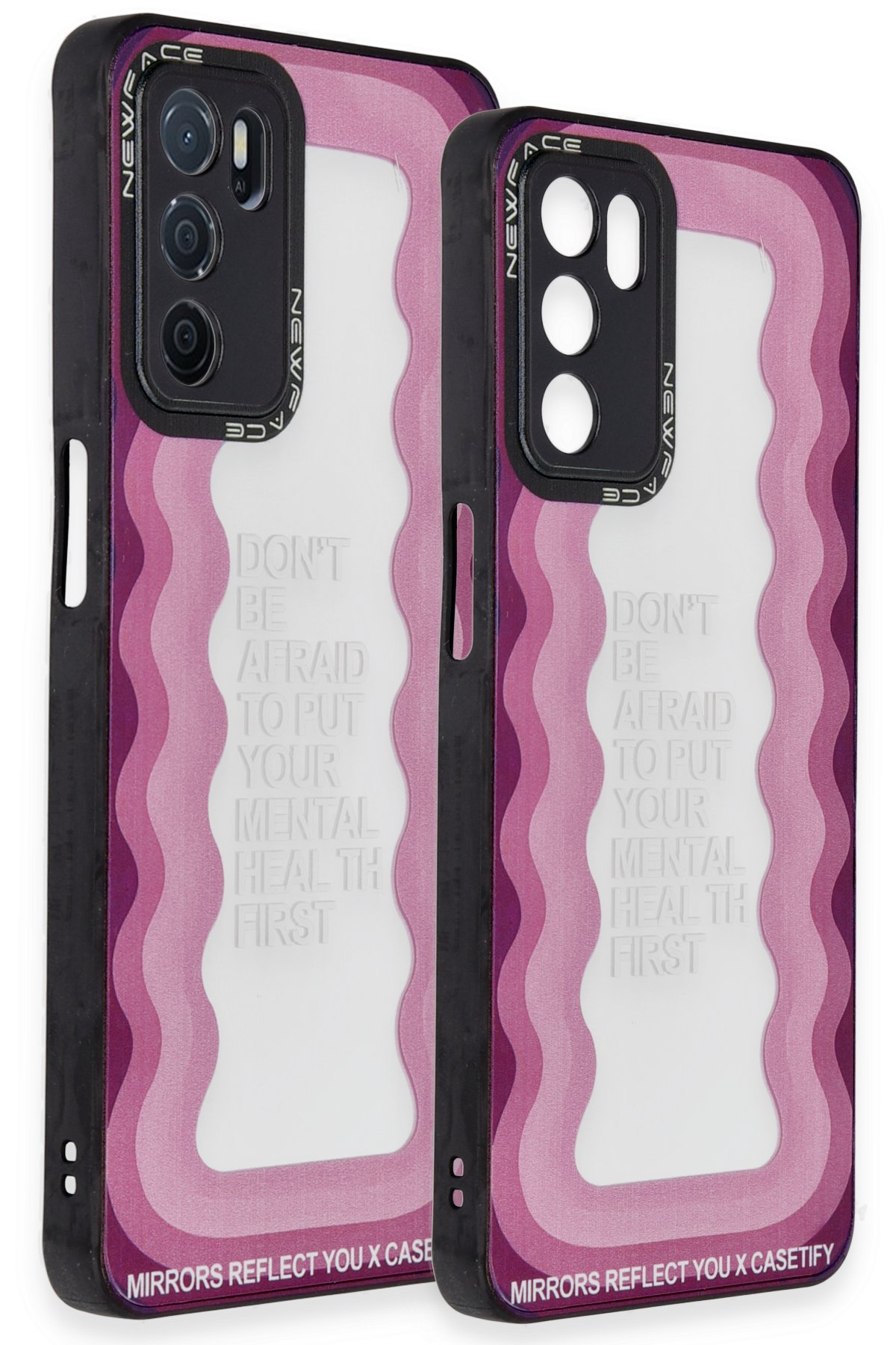 Newface Oppo A55 Kılıf Volet Silikon - Siyah