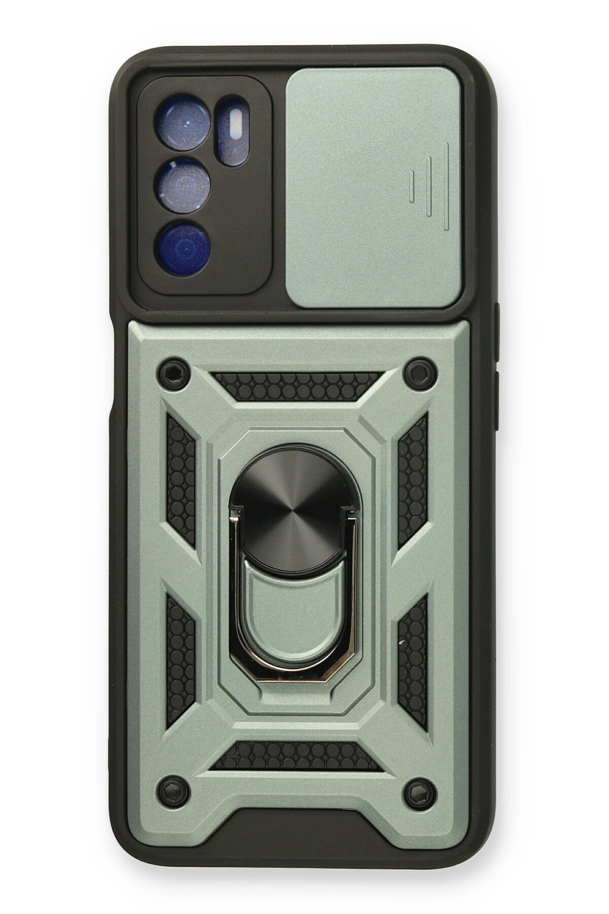 Newface Oppo A55 Kılıf Montreal Yüzüklü Silikon Kapak - Sarı