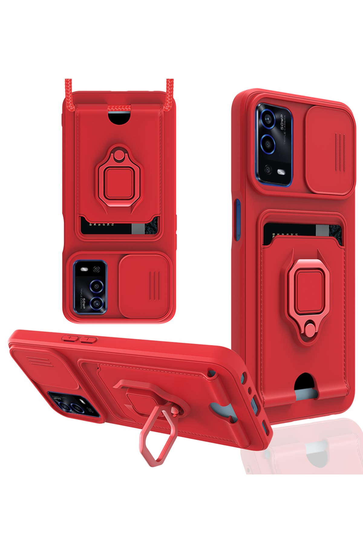 Newface Oppo A55 Kılıf Palm Buzlu Kamera Sürgülü Silikon - Sarı