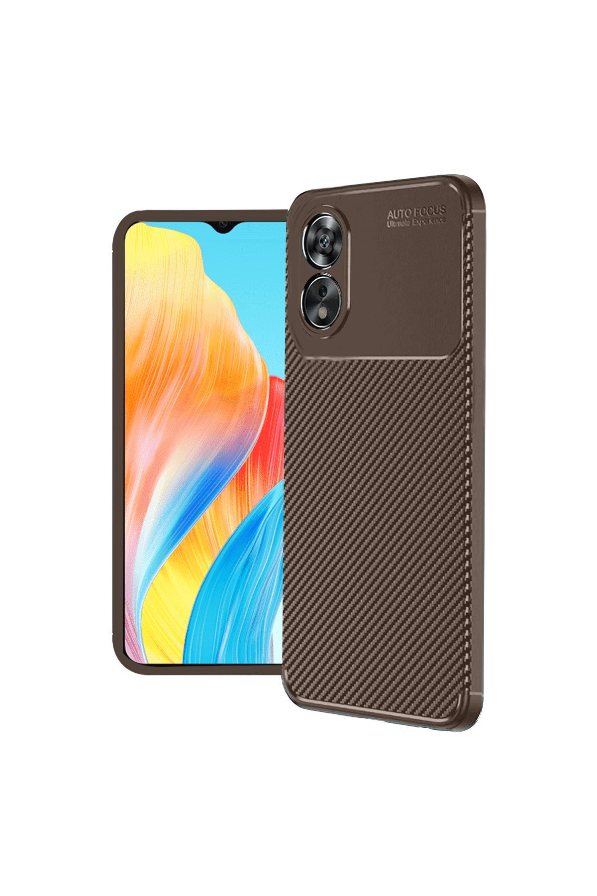 Newface Oppo A60 Kılıf Auto Focus Karbon Kapak - Lacivert