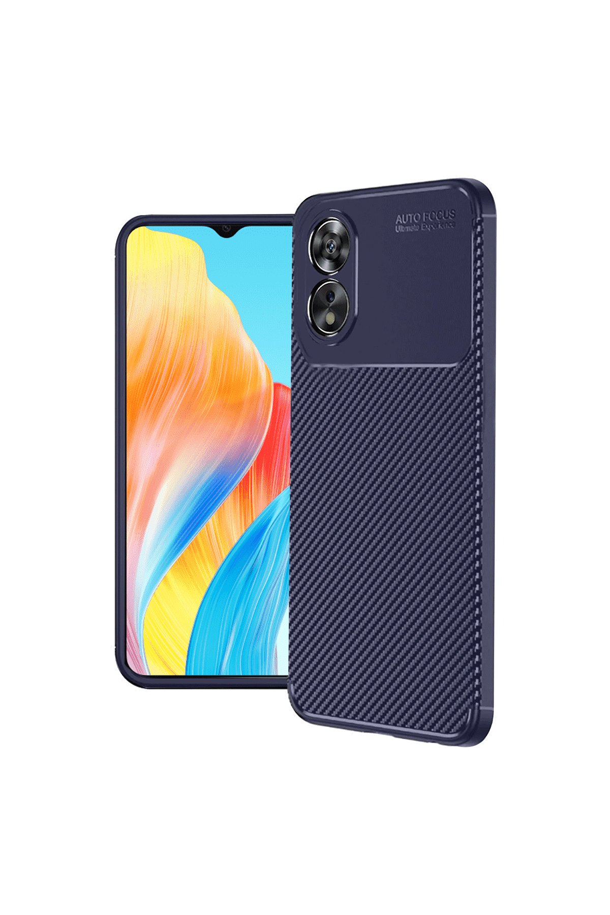 Newface Oppo A60 Kılıf Auto Focus Karbon Kapak - Koyu Yeşil