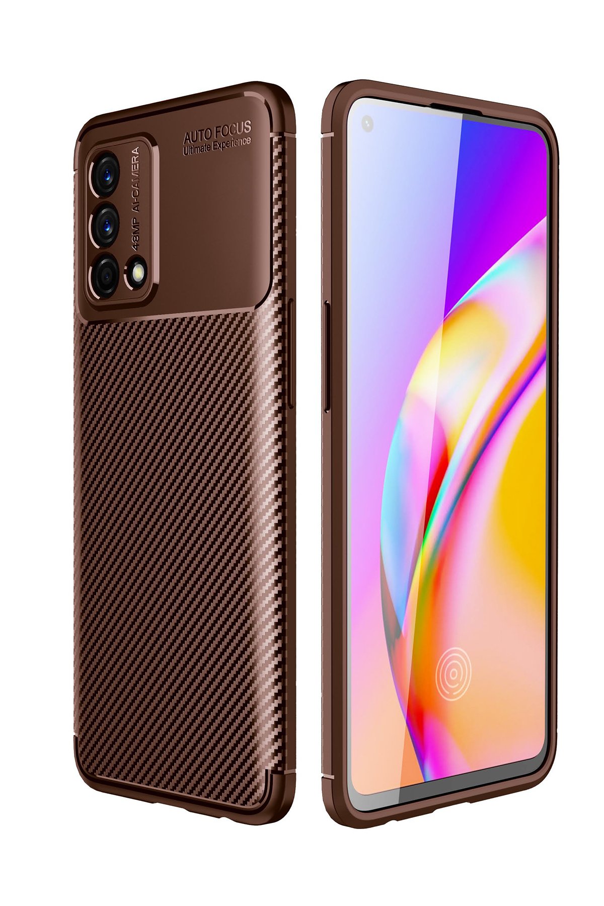 Newface Oppo A74 4G Kılıf Pars Lens Yüzüklü Silikon - Kırmızı