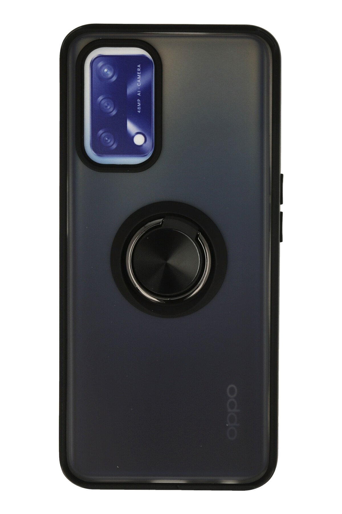 Newface Oppo A74 4G Kılıf Pars Lens Yüzüklü Silikon - Siyah