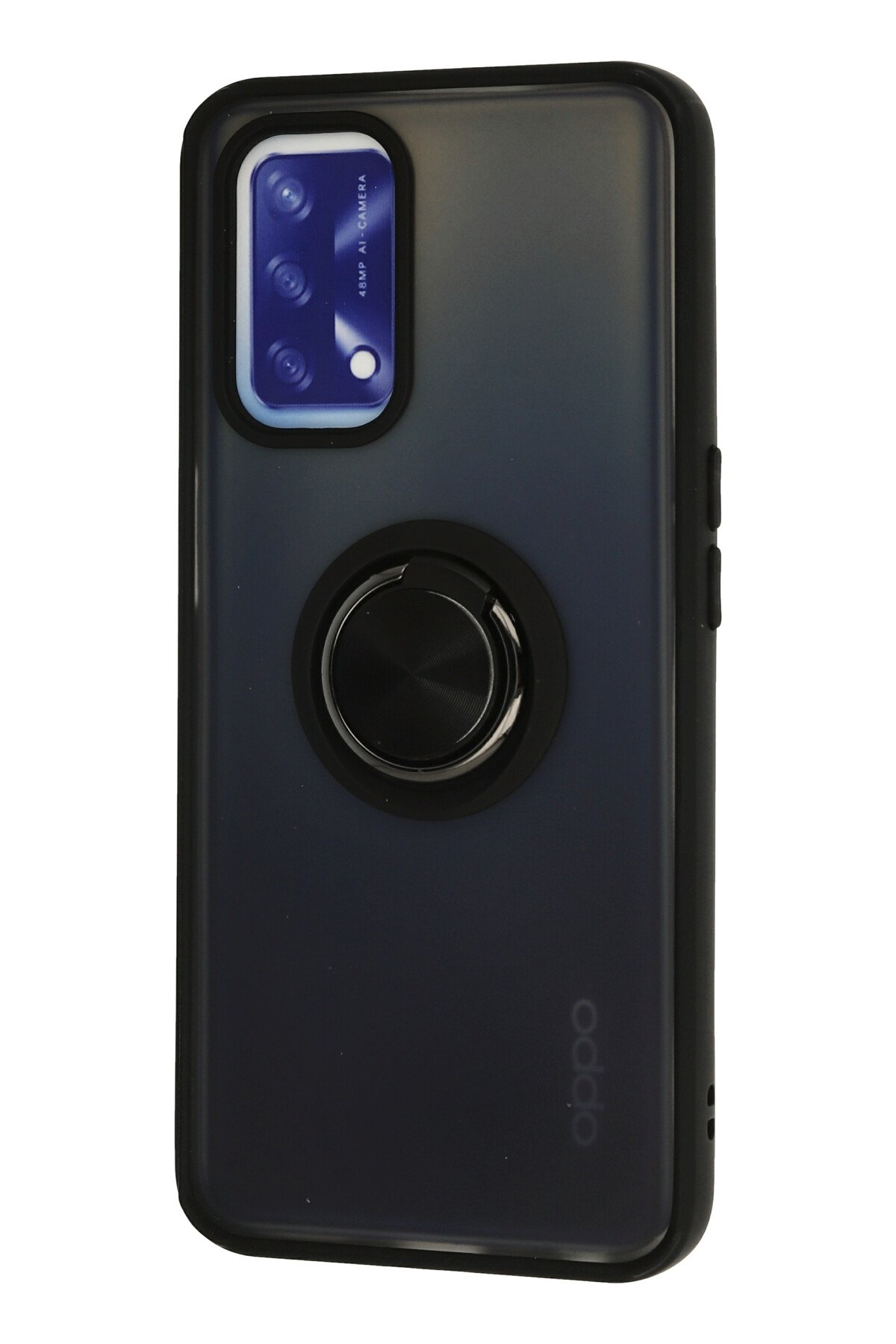 Newface Oppo A74 4G Kılıf Pars Lens Yüzüklü Silikon - Siyah