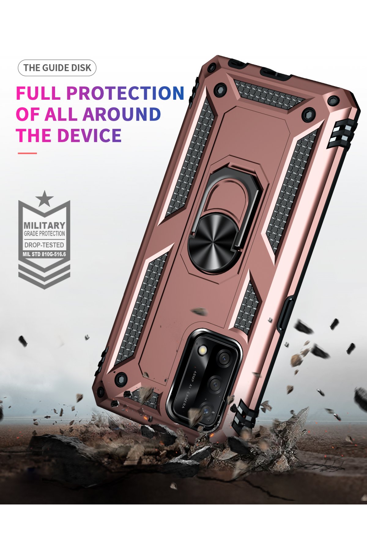 Newface Oppo A74 4G Kılıf Sofya Yüzüklü Silikon Kapak - Siyah