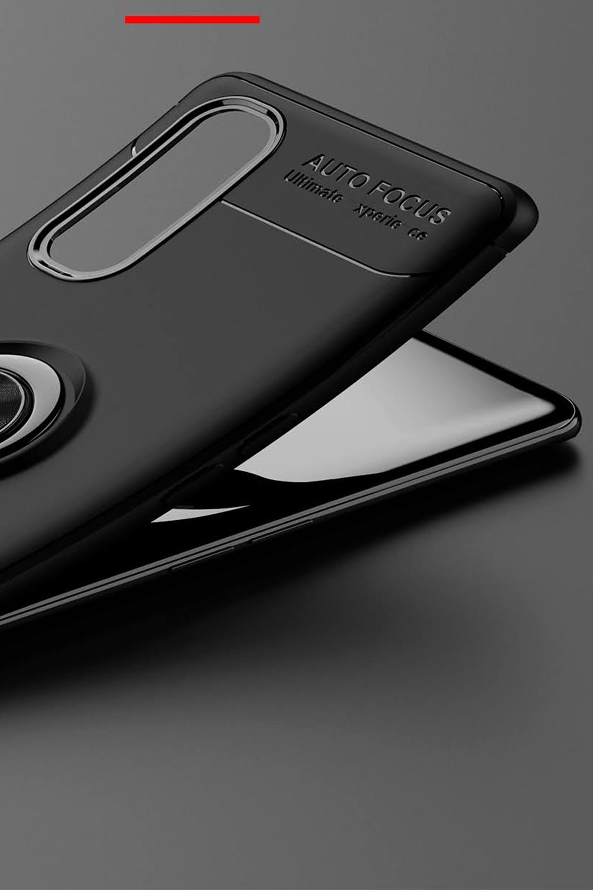 Newface Oppo Find X2 Kılıf Range Yüzüklü Silikon - Kırmızı