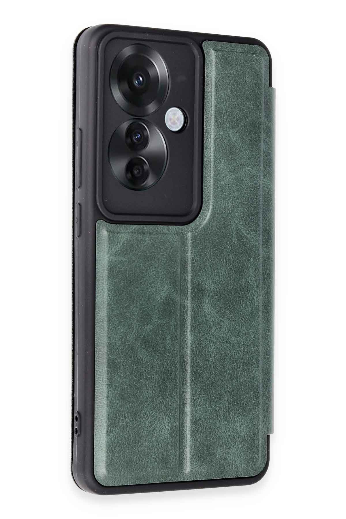 Newface Oppo Reno 11F Kılıf Auto Focus Kapak - Koyu Yeşil