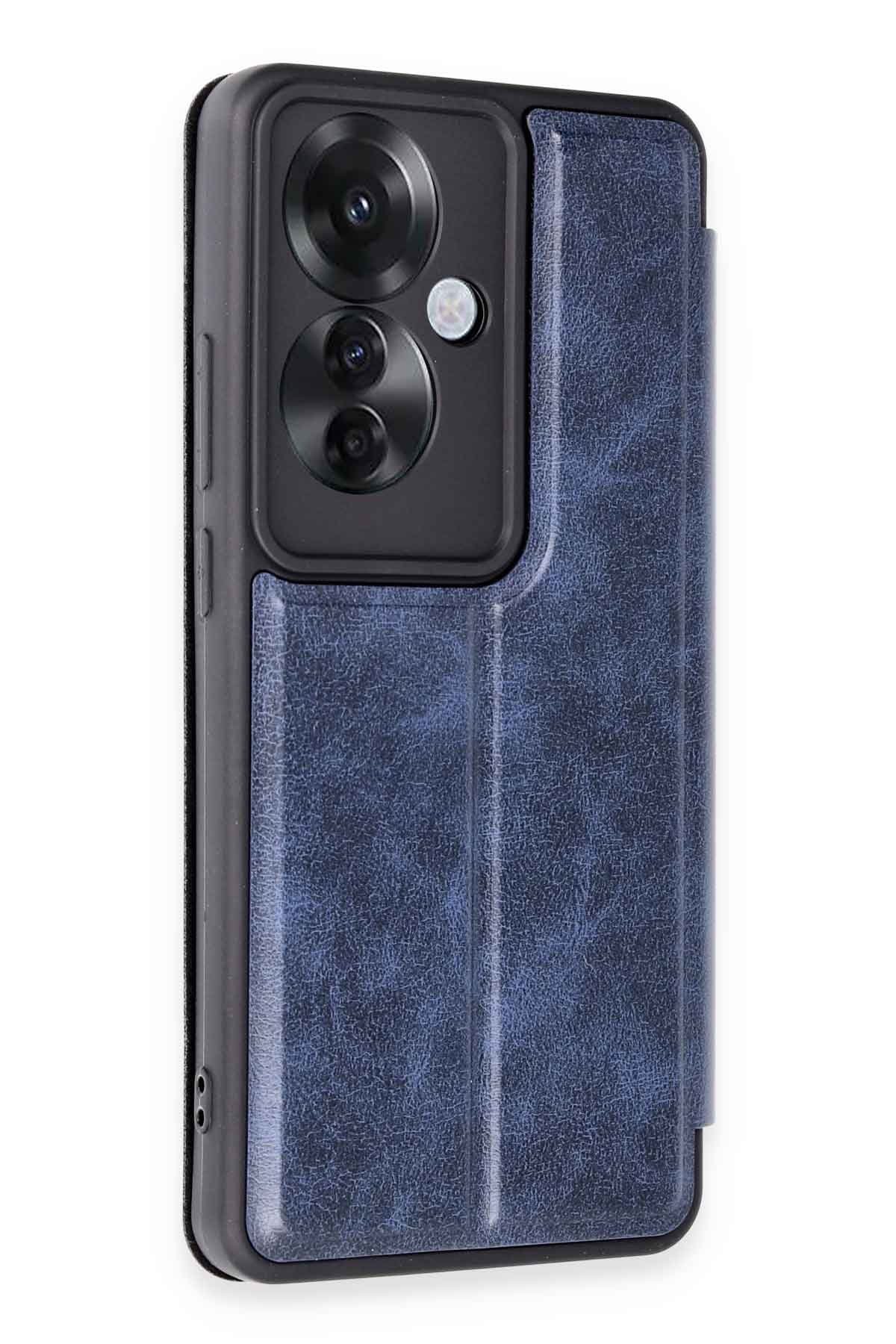 Newface Oppo Reno 11F Kılıf Trend S Plus Kapaklı Kılıf - Yeşil