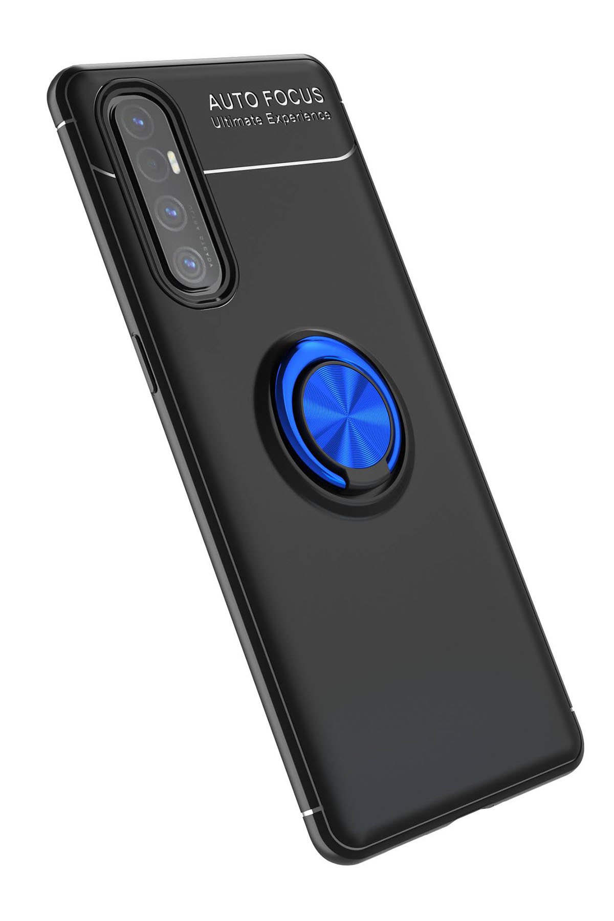 Newface Oppo Reno 3 Pro Kılıf Range Yüzüklü Silikon - Siyah