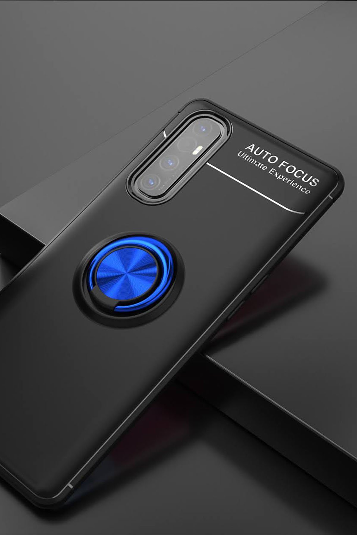 Newface Oppo Reno 3 Pro Kılıf Range Yüzüklü Silikon - Siyah