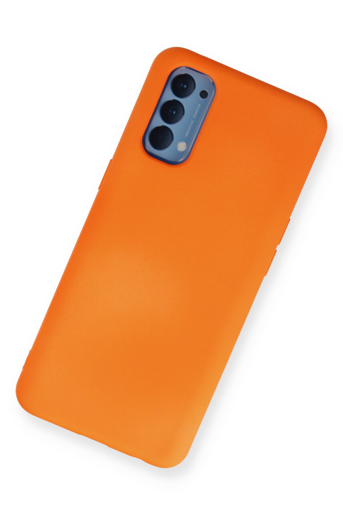 Newface Oppo Reno 4 Kılıf Nano içi Kadife Silikon - Turuncu