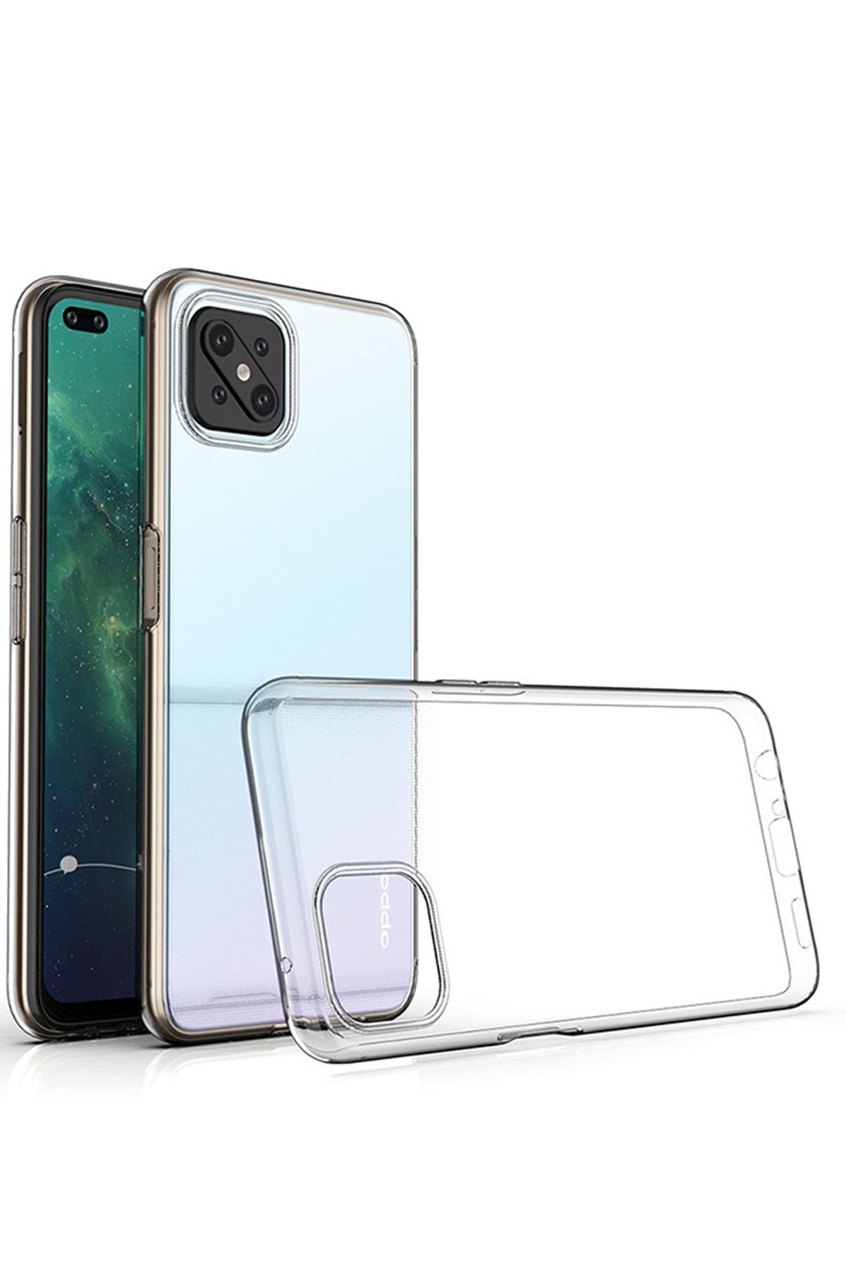 Newface Oppo Reno 4 Lite Kılıf Auto Focus Karbon Kapak - Lacivert