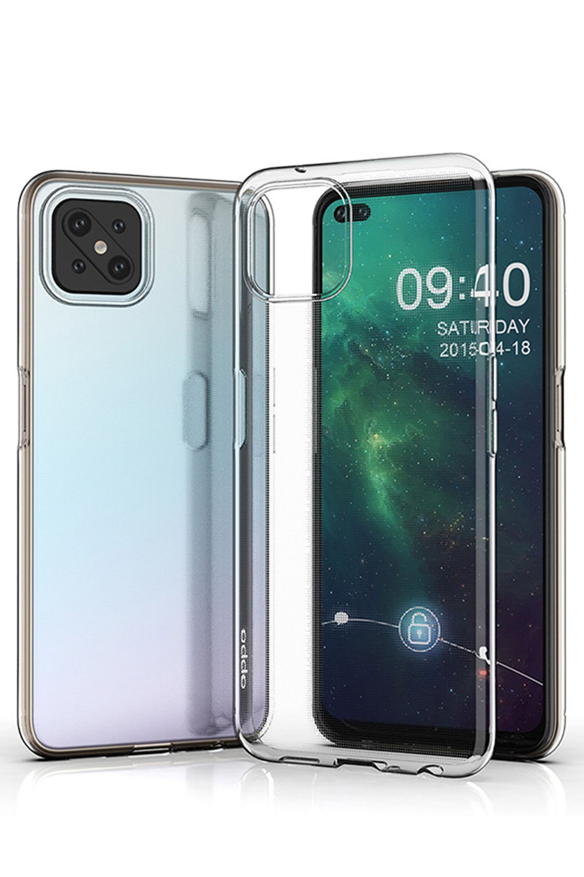 Newface Oppo Reno 4 Lite Kılıf Auto Focus Karbon Kapak - Lacivert