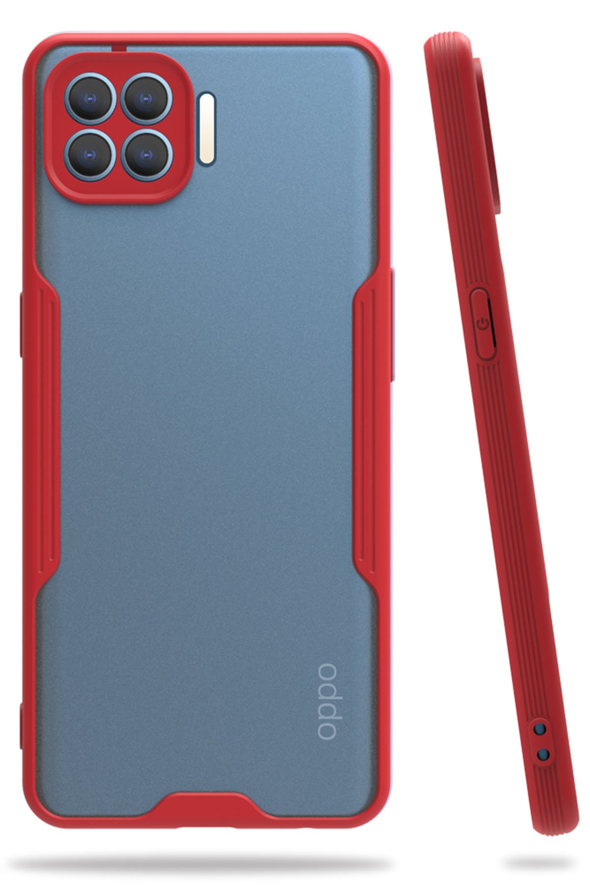 Newface Oppo Reno 4 Lite Kılıf Montreal Silikon Kapak - Kırmızı