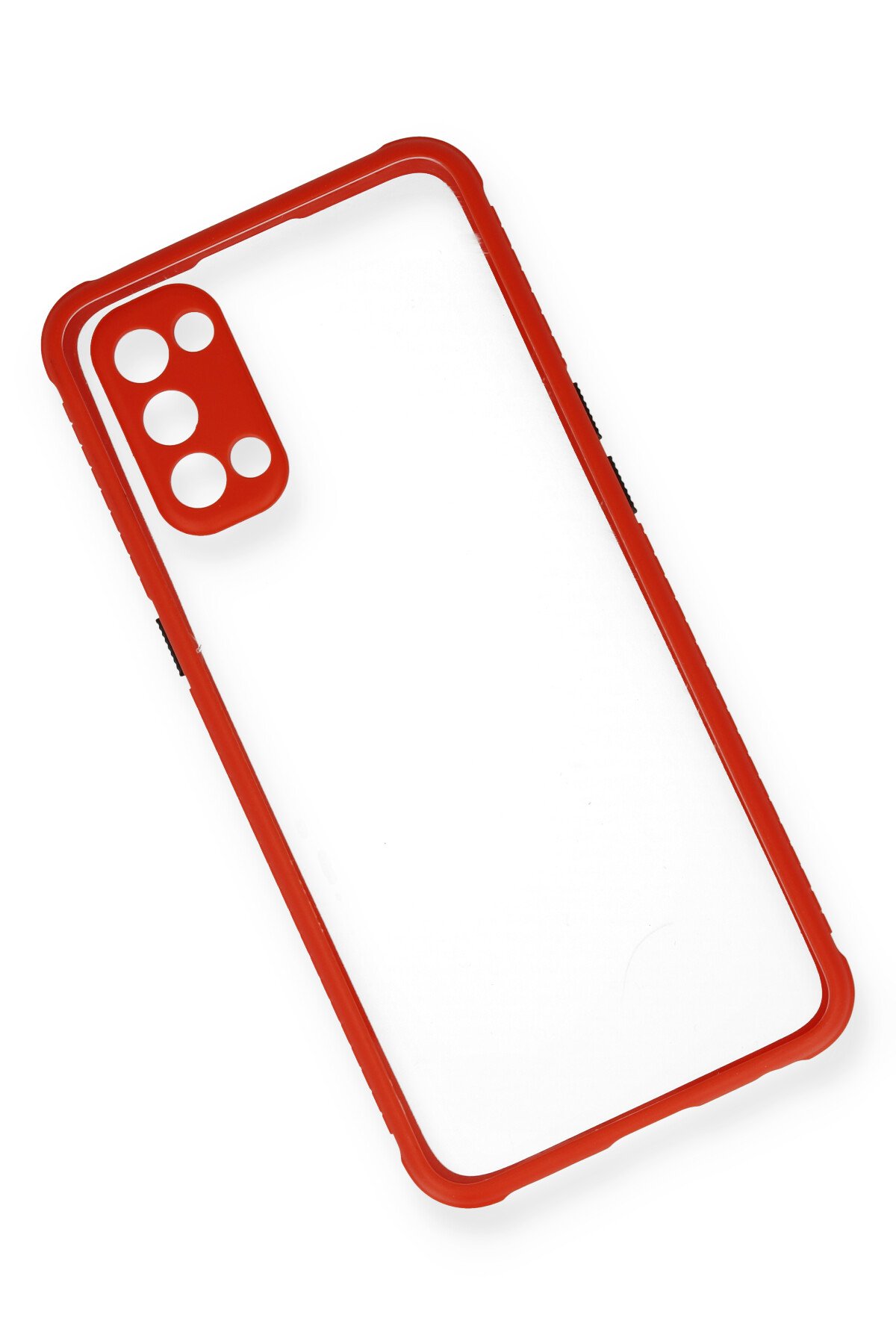 Newface Oppo Reno 4 Kılıf Miami Şeffaf Silikon - Kırmızı