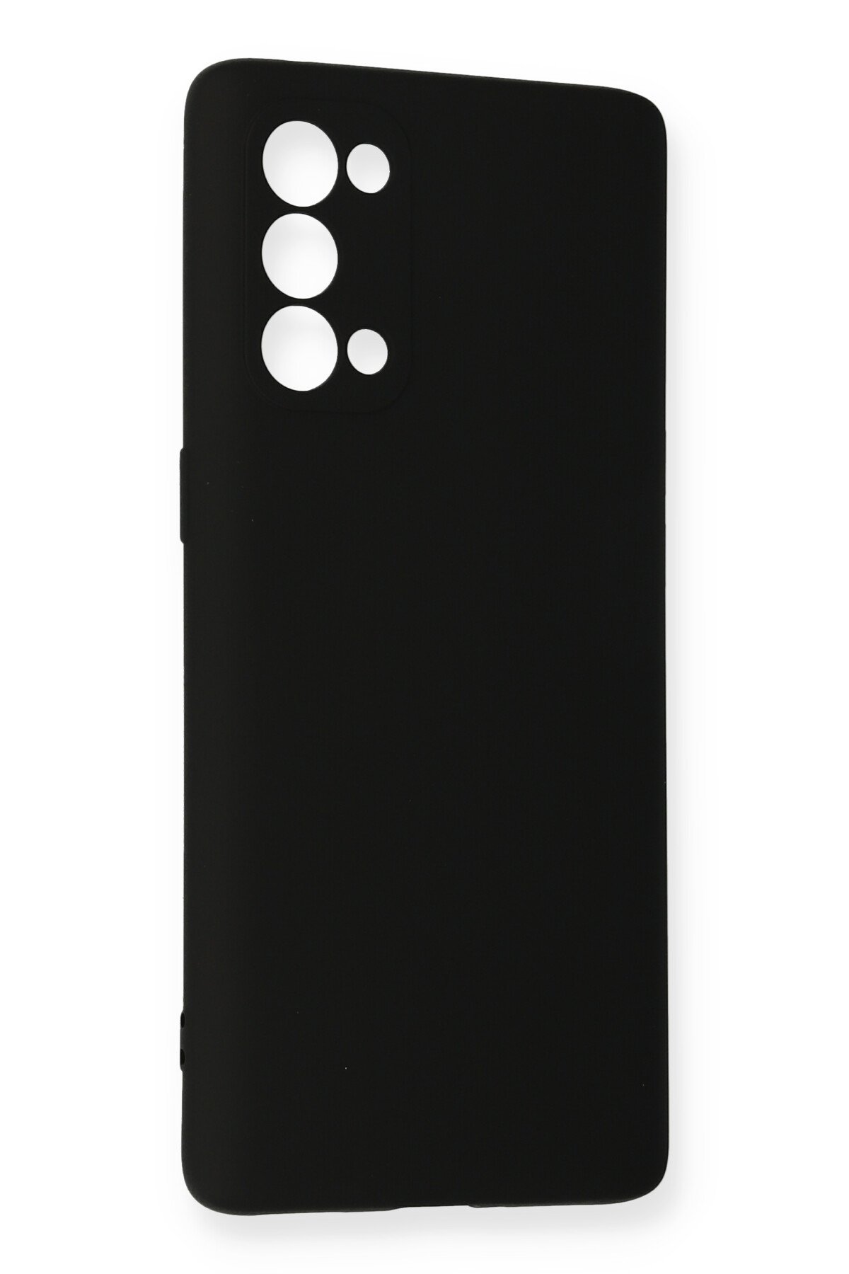 Newface Oppo Reno 5 Kılıf Focus Derili Silikon - Siyah