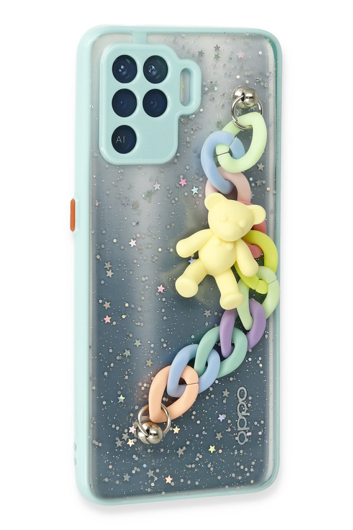 Newface Oppo Reno 5 Lite Kılıf Zegna Yüzüklü Silikon Kapak - Rose