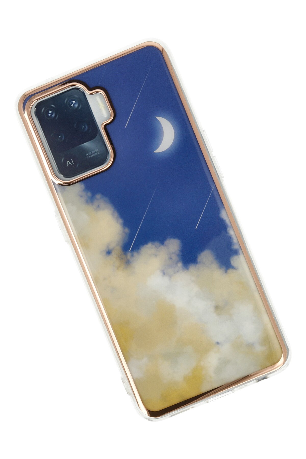 Newface Oppo Reno 5 Lite Kılıf Platin Silikon - Sarı