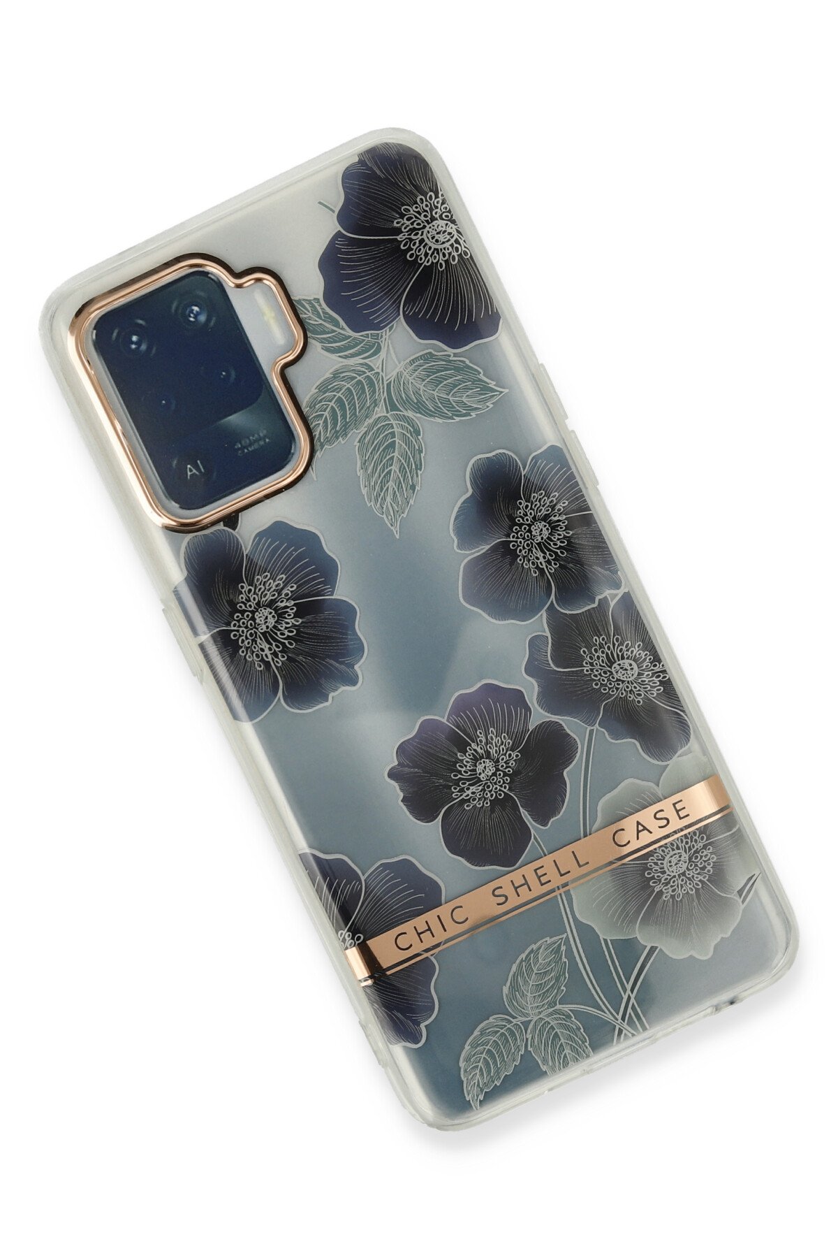 Newface Oppo Reno 5 Lite Kılıf Palm Buzlu Kamera Sürgülü Silikon - Lacivert