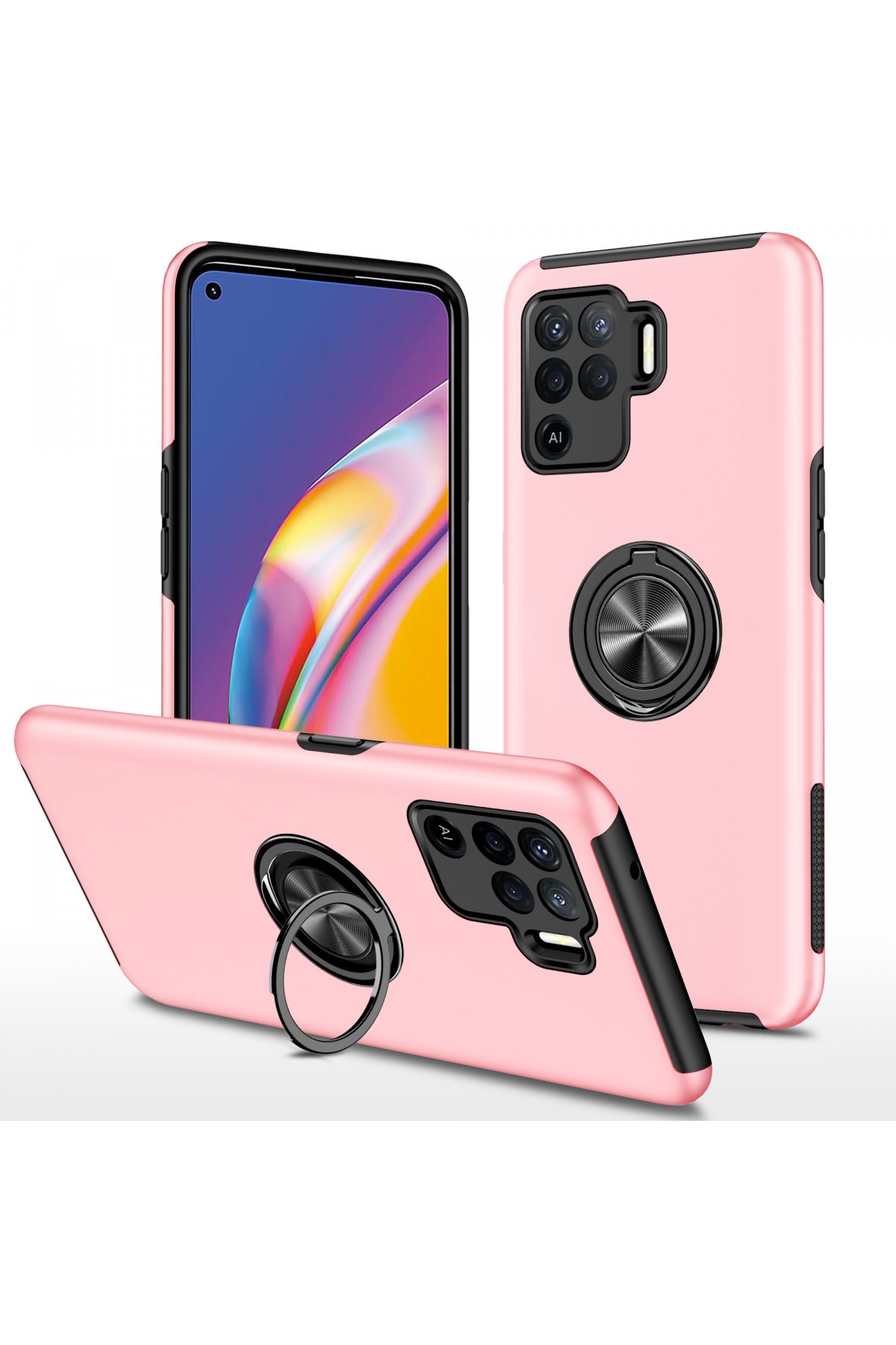 Newface Oppo Reno 5 Lite Kılıf First Silikon - Gold