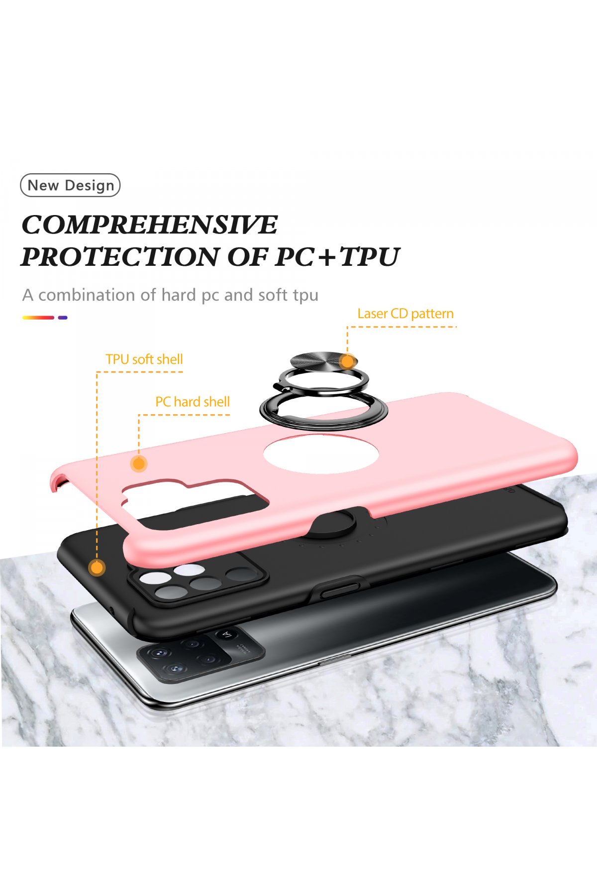 Newface Oppo Reno 5 Lite Kılıf First Silikon - Gold