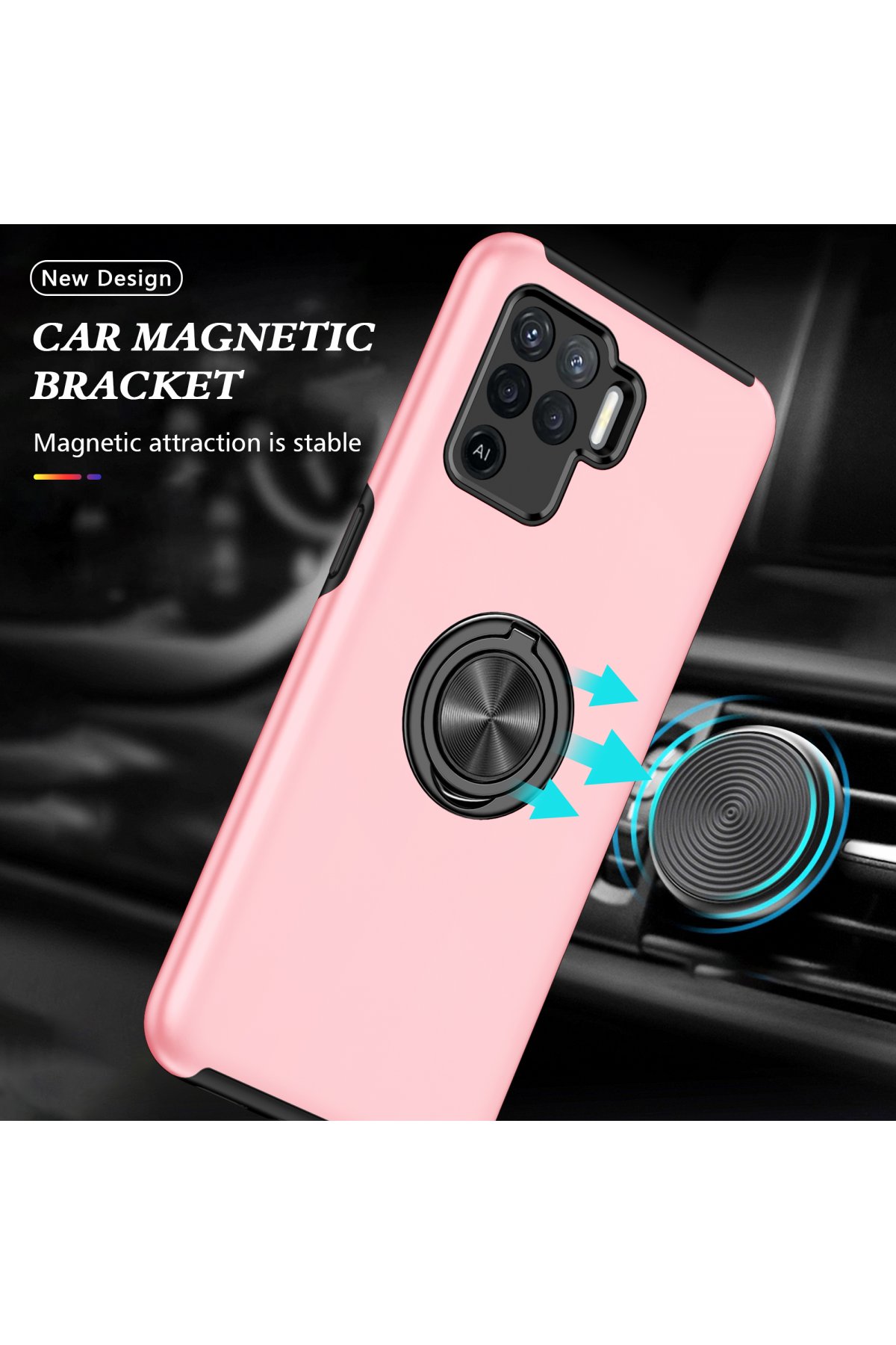 Newface Oppo Reno 5 Lite Kılıf First Silikon - Gold