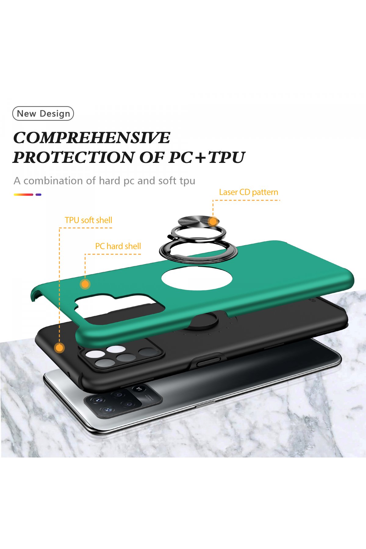 Newface Oppo Reno 5 Lite Kılıf Montreal Silikon Kapak - Lacivert