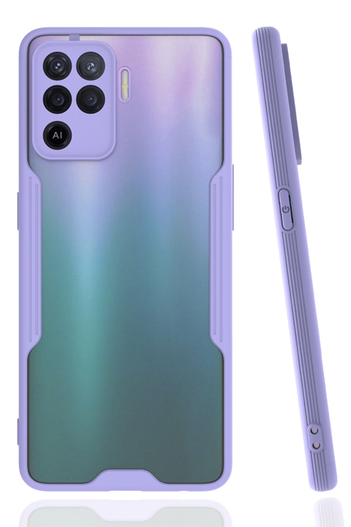 Newface Oppo Reno 5 Lite Kılıf Nano içi Kadife Silikon - Lila