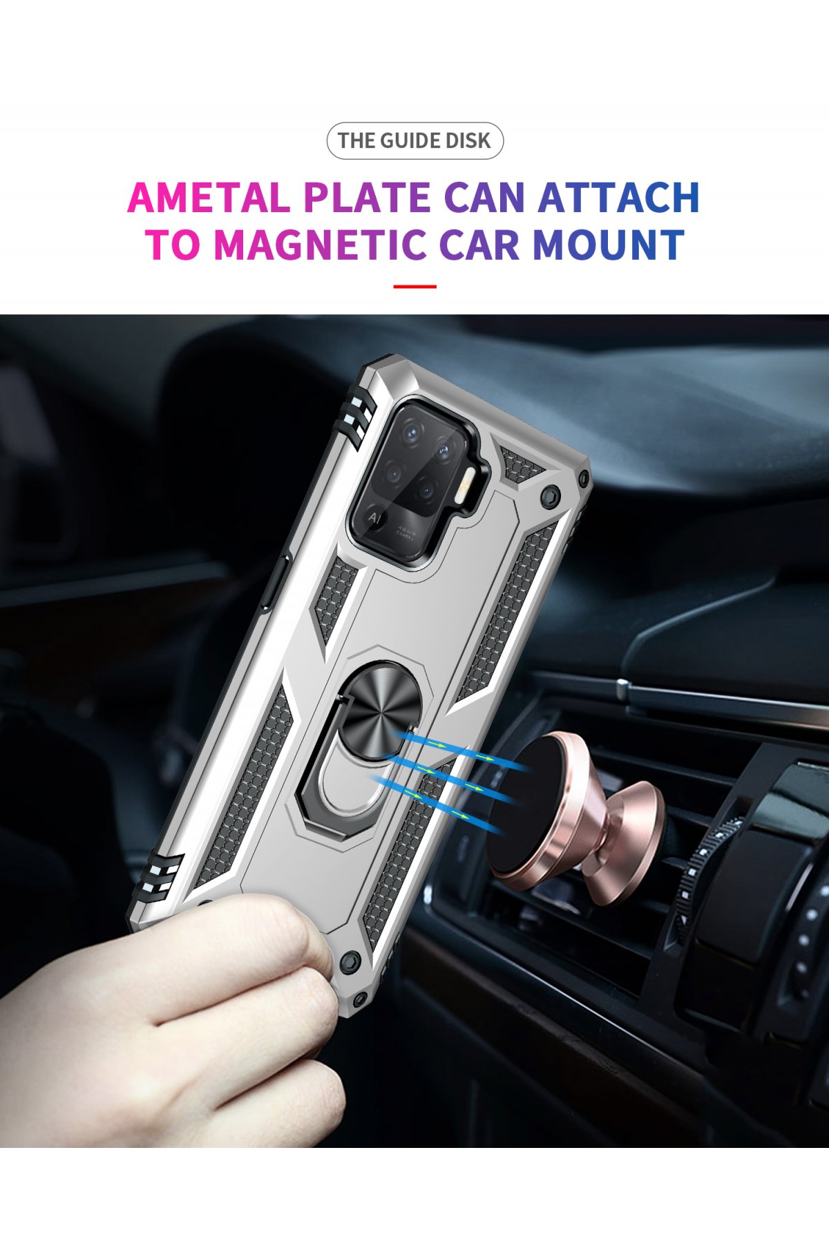 Newface Oppo Reno 5 Lite Kılıf Auto Focus Karbon Kapak - Lacivert