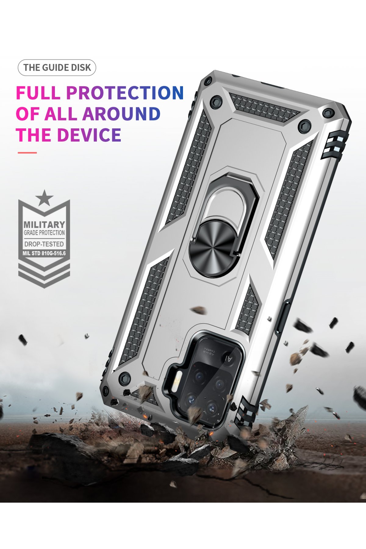 Newface Oppo Reno 5 Lite Kılıf Auto Focus Karbon Kapak - Lacivert