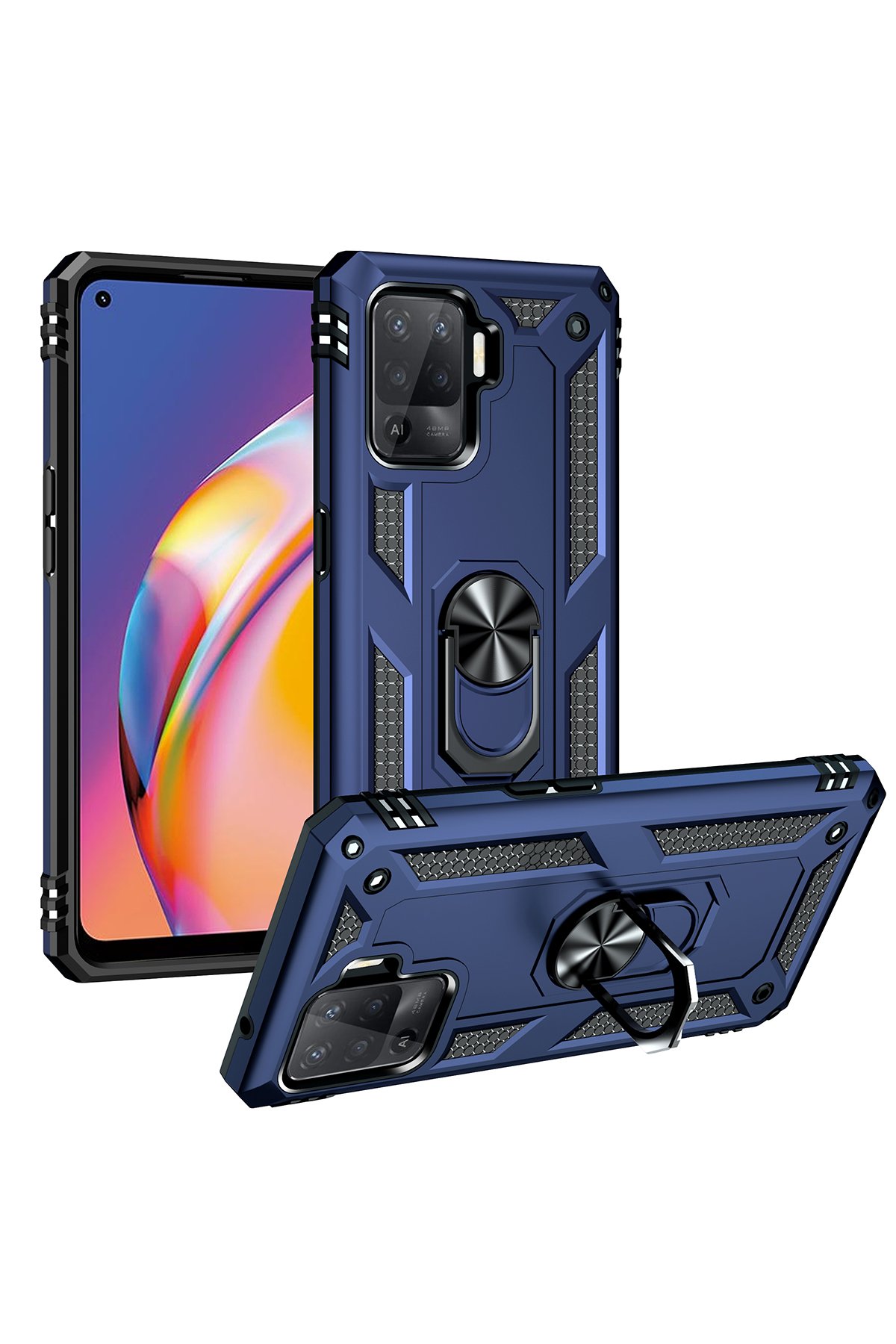 Newface Oppo Reno 5 Lite Kılıf Nano içi Kadife Silikon - Mavi