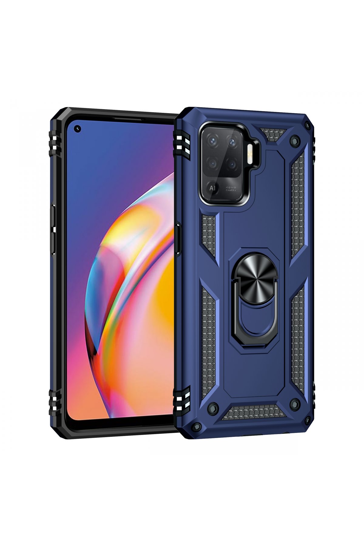 Newface Oppo Reno 5 Lite Kılıf Nano içi Kadife Silikon - Mavi