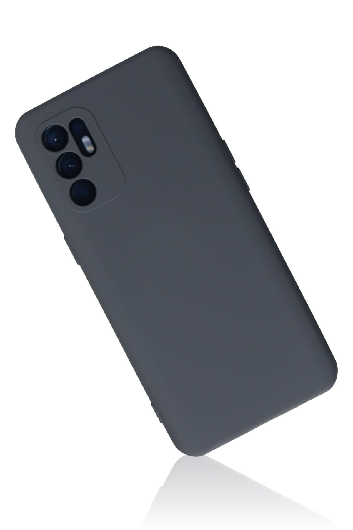 Newface Oppo Reno 6 Kılıf Palm Buzlu Kamera Sürgülü Silikon - Kırmızı