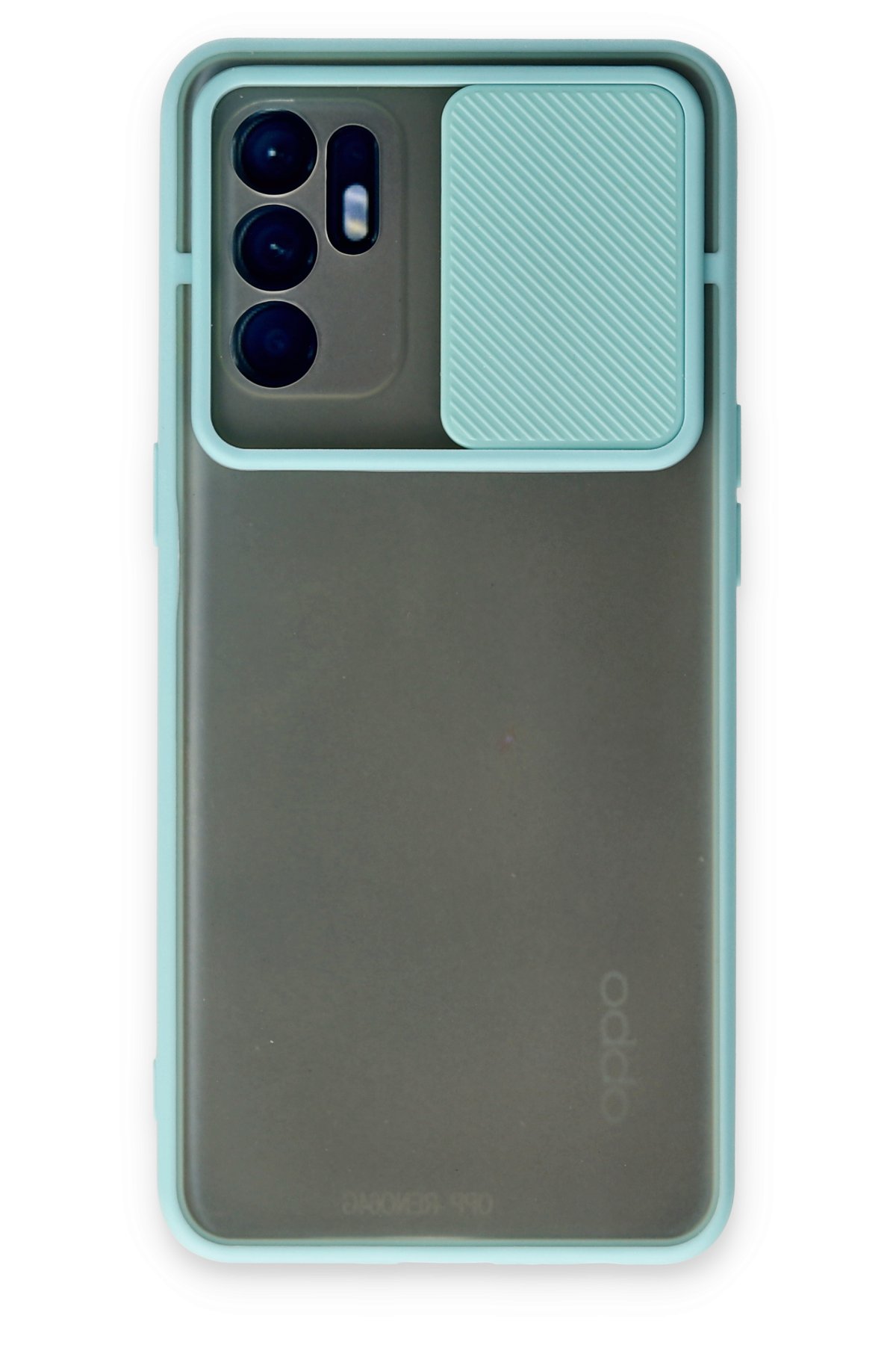 Newface Oppo Reno 6 Kılıf Palm Buzlu Kamera Sürgülü Silikon - Lila